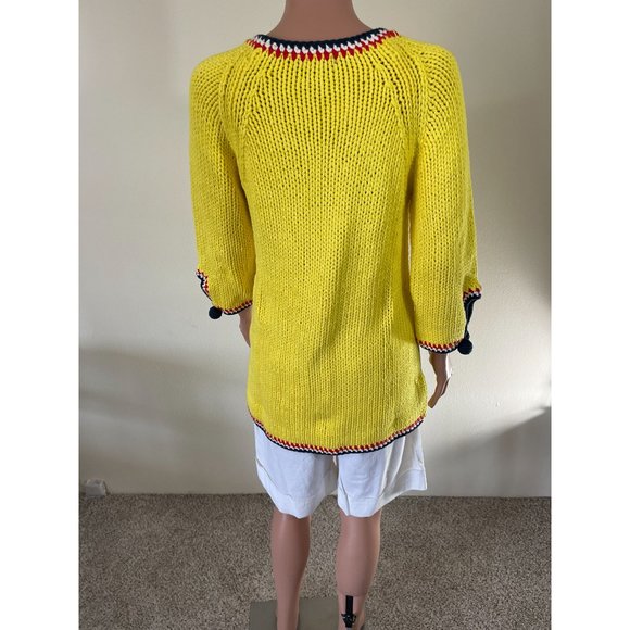 NWT Scoop NYC 100% Cotton Yellow Knit Tunic Sweater Size 4 - Picture 6 of 13